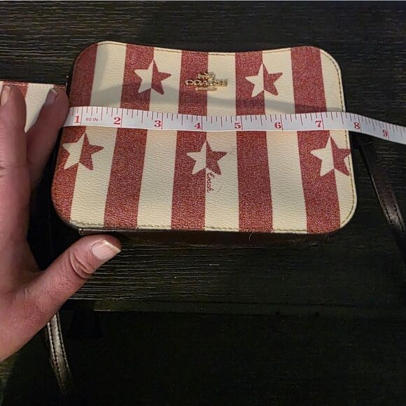Coach Red and Cream Star-Striped Crossbody Bag And Wristlet Set NWOTs - Picture 6 of 8